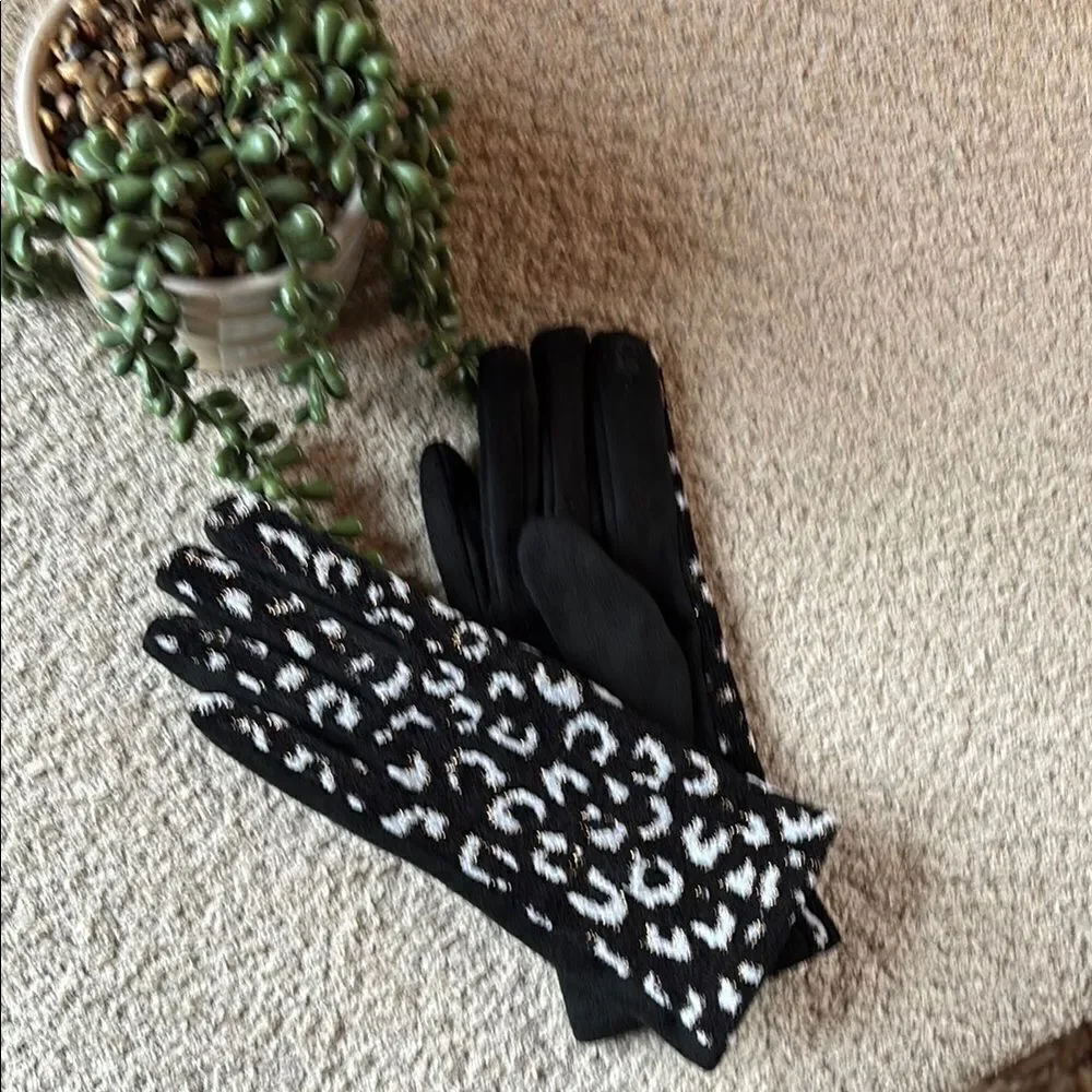 Stylish Black and White Gloves